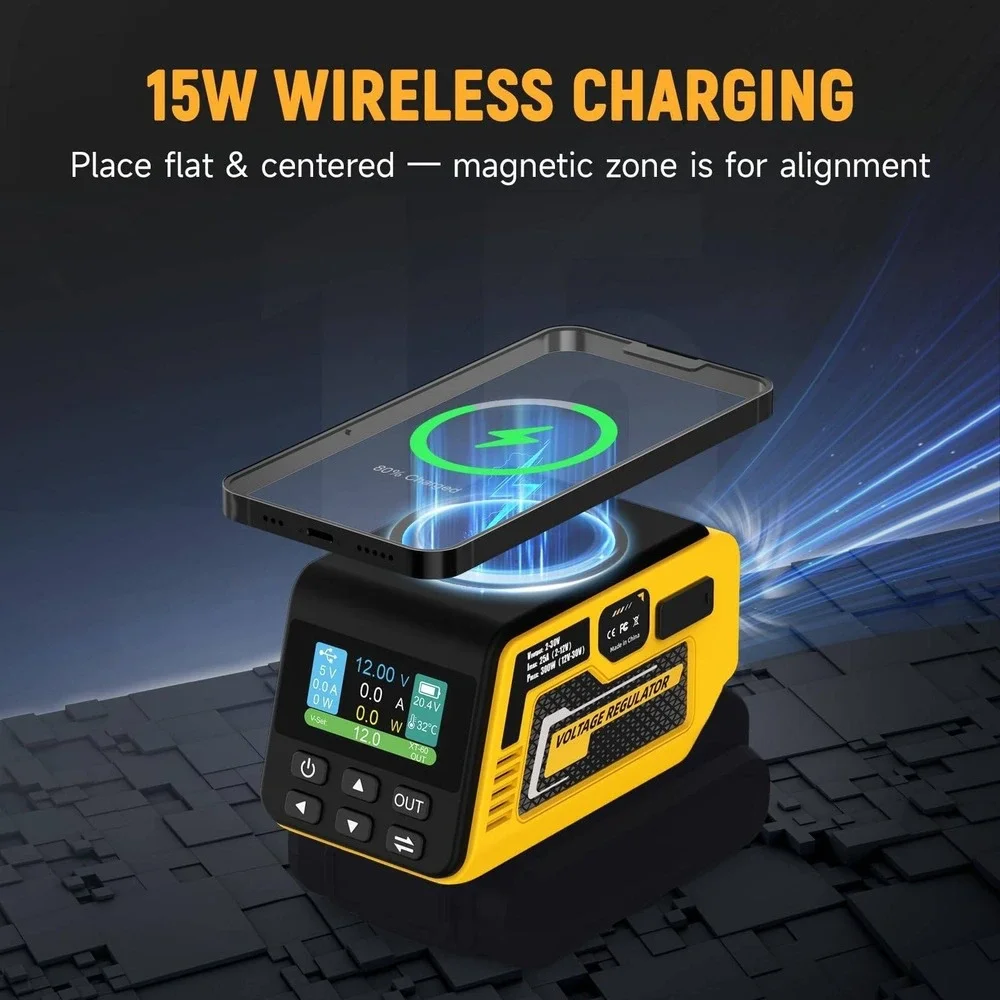 300W Adjustable Voltage Regulator Compatible Dewalt 20V Battery Power 30V Brand